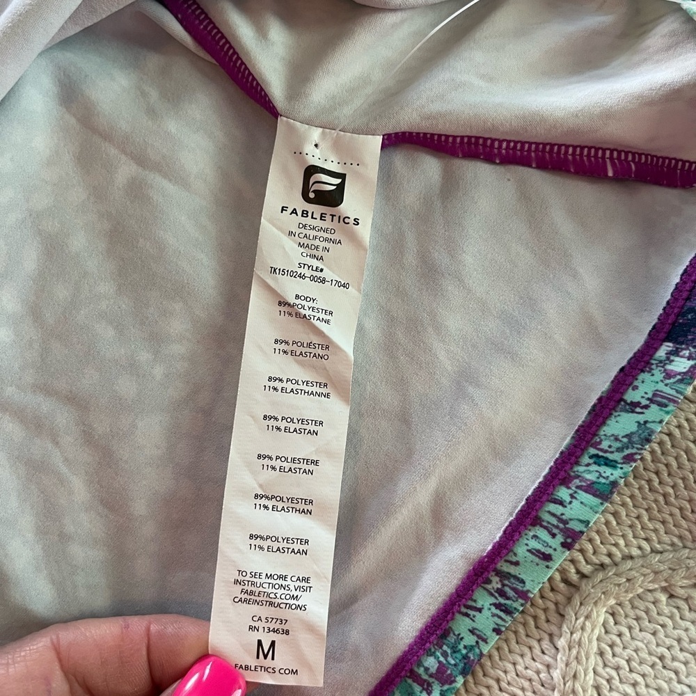 New! Fabletics Racer Back Tank multi colored, women’s size medium - Picture 8 of 10